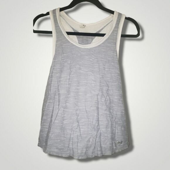 Under Amour SLEEVELESS GRAY/white TANK SIZE S - Picture 1 of 5